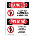 Signmission Safety Sign, OSHA Danger, 10" Height, Aluminum, Keep Out Hazardous Chemicals Spanish OS-DS-A-710-VS-1403